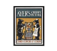 Artery8 Vintage Ayers Cherry Pectoral Ad Framed Canvas Wall Art Print Penfield in Orange | Size: W18" x H24" Artery8 Orange W18" x H24"