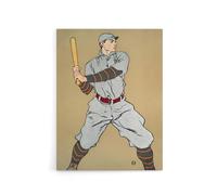 Artery8 Vintage Baseball Player Drawing Canvas Wall Art Print Vintage : by Penfield 18x24 Playful illustration celebrating heritage sport, perfect for dens or recreation-inspired spaces