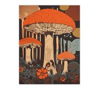 Artery8 Vintage Cep Mushroom Aesthetic Earthy Orange Boletus Kitchen Large Wall Art Poster Print Thick Paper 18X24 Inch