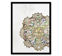 Artery8 Vintage Design For Plate Bowl Vintage Framed Wall Art Print Noritake in Gold | Size: W12" x H16" Artery8 Gold W12" x H16"