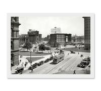 Artery8 Vintage Detroit America Michigan Broadway Street USA Photo Artwork Framed Wall Art Print A4 in White Artery8 White