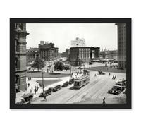 Artery8 Vintage Detroit America Michigan Broadway Street USA Photo Artwork Framed Wall Art Print A4 in Black Artery8 Black