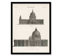 Artery8 Vintage Encyclopaedia Britannica Framed Wall Art St Paul St Peters in White | Size: A3 Artery8 White A3