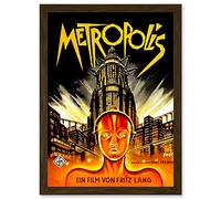 Artery8 Vintage Film Movie Metropolis 1927 Sci Fi Machine Future Fantasy Artwork Framed Wall Art Print A4