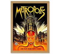 Artery8 Vintage Film Movie Metropolis 1927 Sci Fi Machine Future Fantasy Artwork Framed Wall Art Print A4