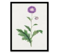 Artery8 Vintage Japan Botanical Framed Wall Art Print Thistle Flower in Purple | Size: A4 Artery8 Purple A4