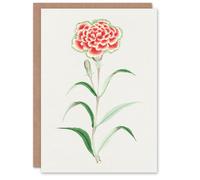 Artery8 Vintage Japanese Botanical Art Card Carnation Flower