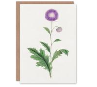 Artery8 Vintage Japanese Botanical Art Card Thistle Flower