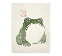 Artery8 Vintage Japanese Cute Grumpy Frog Matsumoto Hoji Living Room Large Wall Art Poster Print Thick Paper 18X24 Inch