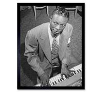 Artery8 Vintage Legendary Musician Nat King Cole 12X16" Framed Wall Art Print