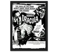 Artery8 Vintage Movie Film Horror Dracula Cushing Vampire USA A4 Artwork Framed Wall Art Print