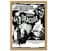Artery8 Vintage Movie Film Horror Dracula Cushing Vampire USA A4 Artwork Framed Wall Art Print