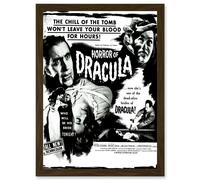 Artery8 Vintage Movie Film Horror Dracula Cushing Vampire USA A4 Artwork Framed Wall Art Print in Brown Artery8 Brown