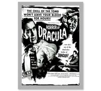 Artery8 Vintage Movie Film Horror Dracula Cushing Vampire USA A4 Artwork Framed Wall Art Print in Light Grey Artery8 Light Grey