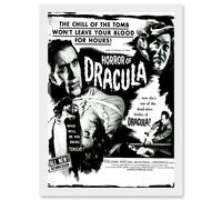Artery8 Vintage Movie Film Horror Dracula Cushing Vampire USA A4 Artwork Framed Wall Art Print in White Artery8 White