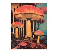 Artery8 Vintage Mushroom Aesthetic Earthy Forest Screenprint Cep Kitchen Large Wall Art Poster Print Thick Paper 18X24 Inch