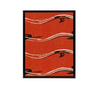 Artery8 Vintage Pattern Abstract Birds in Red Framed Canvas Wall Art Print Korin | Size: W24" x H32" Artery8 Red W24" x H32"