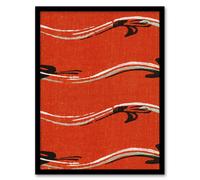 Artery8 Vintage Pattern Abstract Birds in Red Framed Wall Art Print Korin | Size: W12" x H16" Artery8 Red W12" x H16"