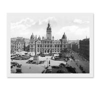 Vintage Photo Glasgow George Square Scotland UK Artwork Framed Wall Art Print A4 Artery8 White One Size