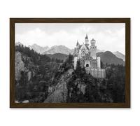 Vintage Photo Neuschwanstein Castle Bavaria Germany A4 Artwork Framed Wall Art Print Artery8 Brown One Size
