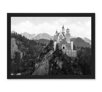 Artery8 Vintage Photo Neuschwanstein Castle Bavaria Germany A4 Artwork Framed Wall Art Print