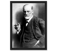 Vintage Photo Portrait Doctor Sigmund Freud Psychoanalysis Neurologist Artwork Framed Wall Art Print A4 Artery8 Black One Size