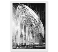 Artery8 Vintage Photo USS Macon Airship Zeppelin Construction Artwork Framed Wall Art Print A4