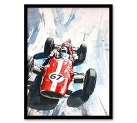Artery8 Vintage Race Car Motor Sport Racing Painting Man Cave Artwork Framed Wall Art Print A4