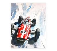 Artery8 Vintage Race Car Motor Sport Racing Painting Man Cave Large Wall Art Poster Print Thick Paper 18X24 Inch
