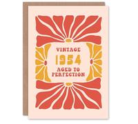 Artery8 Vintage Retro For Her Flower 60s Born 1954 Aged 71 Years Old 71st Birthday Card Mum Gran Wife