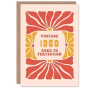 Artery8 Vintage Retro For Her Flower 60s Born 1960 Aged 65 Years Old 65th Birthday Card Mum Gran Wife