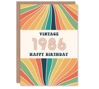 Artery8 Vintage Retro Him Her Rainbow Born 1986 Aged 39 Years Old 39th Birthday Card Mum Dad Gran Grandad