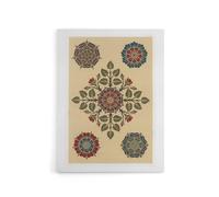 Artery8 Vintage Stylised Rose Flower Pattern Audsley Canvas Wall Art Print in Orange | Size: W12" x H16" Artery8 Orange W12" x H16"