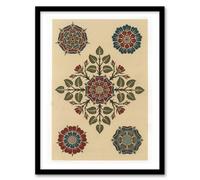 Artery8 Vintage Stylised Rose Flower Pattern Audsley Framed Wall Art Print 12X16"