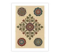 Artery8 Vintage Stylised Rose Flower Pattern Audsley Wall Art Poster Print 12X16"