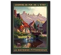 Artery8 Vintage Travel Advert Mayenne Loire Valley Chemins Trains Sainte Suzanne Halle Mayenne Rail Artwork Framed Wall Art Print A4