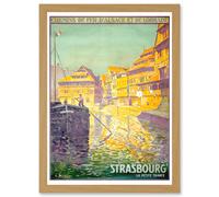 Artery8 Vintage Travel Advert Strasbourg France Blumer Railway Alsace Chemins Fer Lorraine Artwork Framed Wall Art Print A4