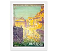 Artery8 Vintage Travel Advert Strasbourg France Blumer Railway Alsace Chemins Fer Lorraine Artwork Framed Wall Art Print A4
