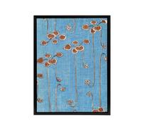 Artery8 Vintage Vine Illustration Framed Canvas Wall Art Print Shin Bijutsukai in Blue | Size: W18" x H24" Artery8 Blue W18" x H24"