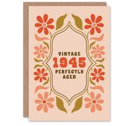 Artery8 Vintage Year Floral Flowers Her Born 1945 Aged 80 Years Old 80th Birthday Card Mum Gran Wife