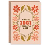 Artery8 Vintage Year Floral Flowers Her Born 1961 Aged 64 Years Old 64th Birthday Card Mum Gran Wife