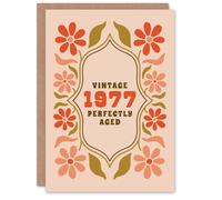 Artery8 Vintage Year Floral Flowers Her Born 1977 Aged 48 Years Old 48th Birthday Card Mum Gran Wife