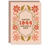 Artery8 Vintage Year Floral Flowers Her Born 1944 Aged 81 Years Old 81st Birthday Card Mum Gran Wife