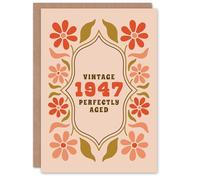 Artery8 Vintage Year Floral Flowers Her Born 1947 Aged 78 Years Old 78th Birthday Card Mum Gran Wife