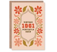 Artery8 Vintage Year Floral Flowers Her Born 1961 Aged 64 Years Old 64th Birthday Card Mum Gran Wife