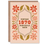 Artery8 Vintage Year Floral Flowers Her Born 1970 Aged 55 Years Old 55th Birthday Card Mum Gran Wife