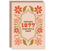 Artery8 Vintage Year Floral Flowers Her Born 1977 Aged 48 Years Old 48th Birthday Card Mum Gran Wife