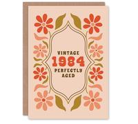 Artery8 Vintage Year Floral Flowers Her Born 1984 Aged 41 Years Old 41st Birthday Card Mum Gran Wife