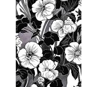 Artery8 Viola Flower Blooms Black and White Illustration Large Wall Art Poster Print Thick Paper 18X24 Inch