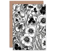 Artery8 Viola Flower Blossom Blooms Custom Greeting Card Personalised Message Inside for Wife Her Mum Sister Daughter Mom Gran Nan Birthday Thank You Congratulations